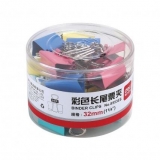 得力 8553ES 32mm彩色長(zhǎng)尾夾3#（24只/筒）